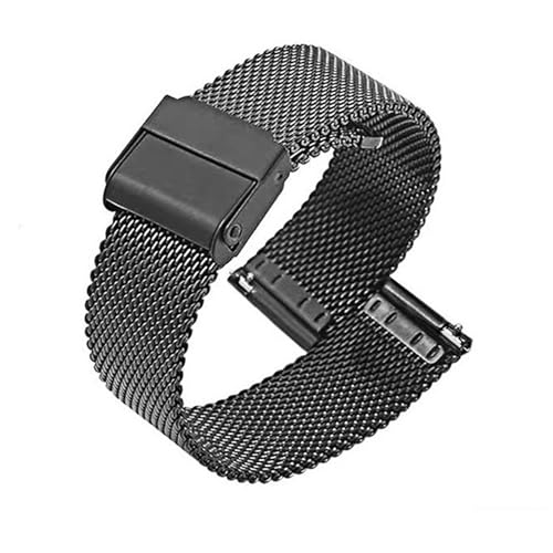 XLXKGPGKMK Edelstahl-Mesh-Armband mit Schnellverschluss-Sicherheitsschnalle for Damen und Herren(Black,24mm) von XLXKGPGKMK