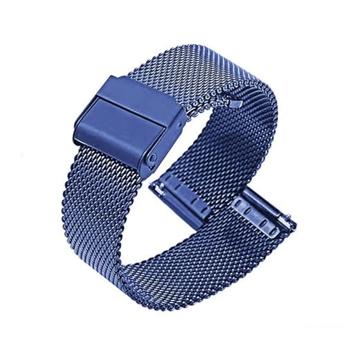 XLXKGPGKMK Edelstahl-Mesh-Armband mit Schnellverschluss-Sicherheitsschnalle for Damen und Herren(Blue,18mm) von XLXKGPGKMK