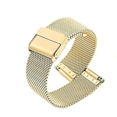 XLXKGPGKMK Edelstahl-Mesh-Armband mit Schnellverschluss-Sicherheitsschnalle for Damen und Herren(Gold,22mm) von XLXKGPGKMK