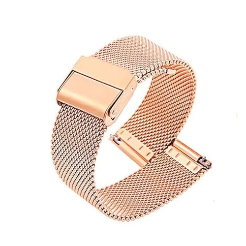 XLXKGPGKMK Edelstahl-Mesh-Armband mit Schnellverschluss-Sicherheitsschnalle for Damen und Herren(Rose Gold,24mm) von XLXKGPGKMK