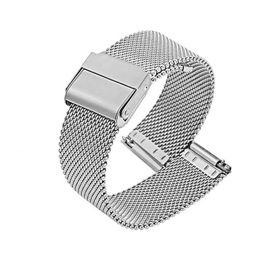 XLXKGPGKMK Edelstahl-Mesh-Armband mit Schnellverschluss-Sicherheitsschnalle for Damen und Herren(Silver,21mm) von XLXKGPGKMK