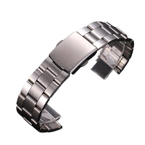 XLXKGPGKMK Edelstahl-Uhrenarmbänder mit Schnellverschluss, 18 mm, 20, 22, universelle Metall-Ersatzbänder, Links, gerade, for Herren und Damen(Silver A,20mm) von XLXKGPGKMK