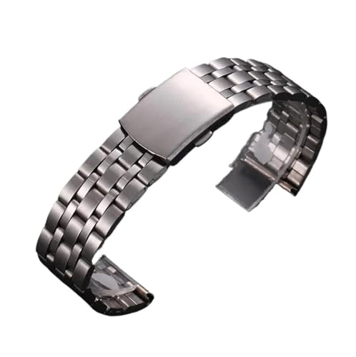 XLXKGPGKMK Edelstahl-Uhrenarmbänder mit Schnellverschluss, 18 mm, 20, 22, universelle Metall-Ersatzbänder, Links, gerade, for Herren und Damen(Silver B,20mm) von XLXKGPGKMK