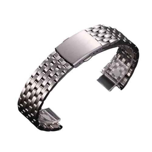 XLXKGPGKMK Edelstahl-Uhrenarmbänder mit Schnellverschluss, 18 mm, 20, 22, universelle Metall-Ersatzbänder, Links, gerade, for Herren und Damen(Silver C,18mm) von XLXKGPGKMK