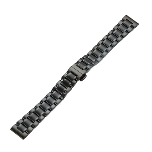 XLXKGPGKMK Edelstahlarmband 18 mm, 20, 22, 24, 26, 28, 30 Universal-Metallersatz for Männer und Frauen(Black,28mm) von XLXKGPGKMK