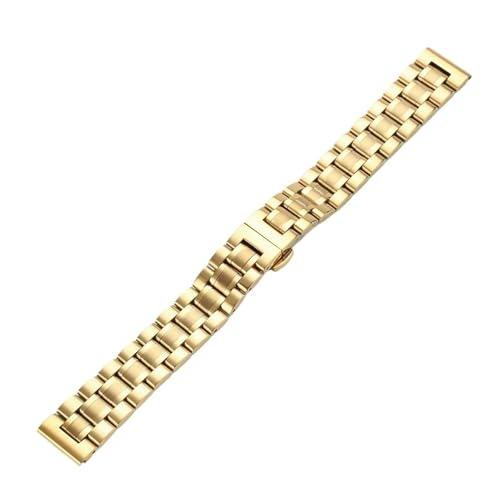 XLXKGPGKMK Edelstahlarmband 18 mm, 20, 22, 24, 26, 28, 30 Universal-Metallersatz for Männer und Frauen(Gold,22mm) von XLXKGPGKMK