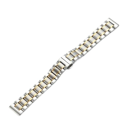 XLXKGPGKMK Edelstahlarmband 18 mm, 20, 22, 24, 26, 28, 30 Universal-Metallersatz for Männer und Frauen(Intermediate Gold,26mm) von XLXKGPGKMK