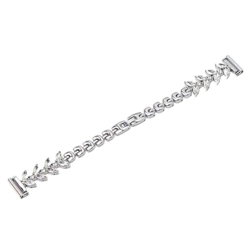 XLXKGPGKMK Edelstahlarmband Universal Ersatz mit Wasser Diamant Damen 18mm20mm22mm(Silver,18mm) von XLXKGPGKMK