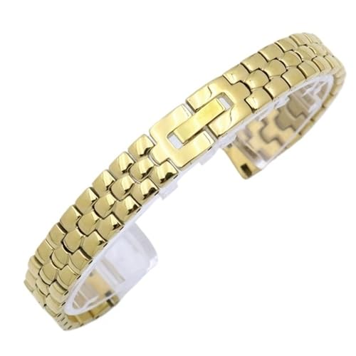 XLXKGPGKMK Edelstahlarmband for Smartwatches, Ersatzarmband mit Kleiderzubehör for Damen, 8 mm, 10, 12, 14(Gold,14mm) von XLXKGPGKMK