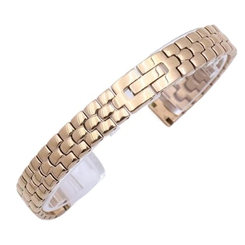 XLXKGPGKMK Edelstahlarmband for Smartwatches, Ersatzarmband mit Kleiderzubehör for Damen, 8 mm, 10, 12, 14(Rose,12mm) von XLXKGPGKMK