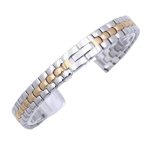 XLXKGPGKMK Edelstahlarmband for Smartwatches, Ersatzarmband mit Kleiderzubehör for Damen, 8 mm, 10, 12, 14(Silver and rose,14mm) von XLXKGPGKMK