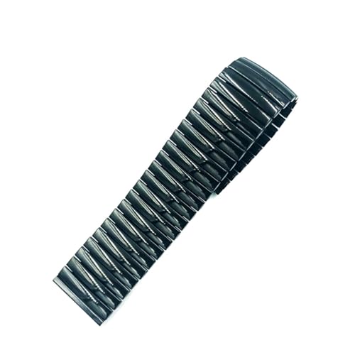 XLXKGPGKMK Elastisches Band aus Edelstahl, 20 mm, 22 mm, schnelle Demontage, geeignet for Männer und Frauen(Polished Black,20mm) von XLXKGPGKMK