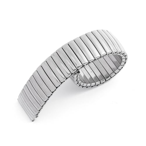 XLXKGPGKMK Elastisches Edelstahlarmband for Herren- und Damenuhren mit schnallenfreiem Design for schnelle Demontage(Silver) von XLXKGPGKMK