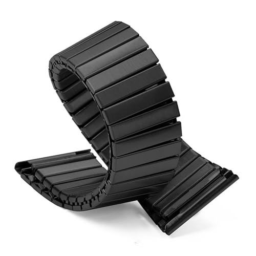 XLXKGPGKMK Elastisches Edelstahlband for Herren und Damen, schnelle Demontage, 22 mm, gerades Ende, ohne Schnalle(Black22mm,153mm) von XLXKGPGKMK
