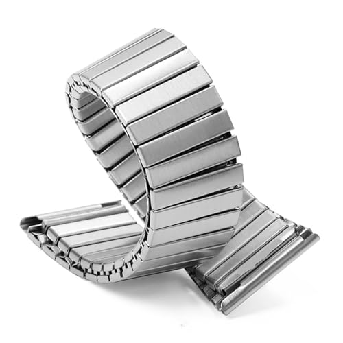 XLXKGPGKMK Elastisches Edelstahlband for Herren und Damen, schnelle Demontage, 22 mm, gerades Ende, ohne Schnalle(Silver22mm,145mm) von XLXKGPGKMK