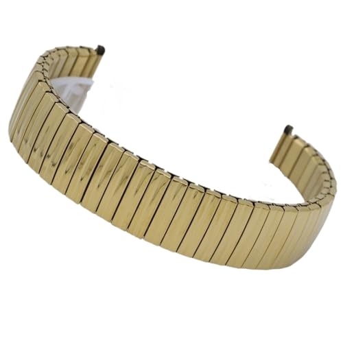 XLXKGPGKMK Ersatzarmband aus Edelstahl-Stretchmetall for Damen und Herren in Quarz-Smartwatches(Gold,18mm) von XLXKGPGKMK