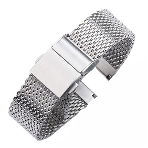 XLXKGPGKMK Ersatzarmband aus Edelstahl for Herren und Damen, Mesh-Metall, 19 mm, 20, 21, 22(Silver,22mm) von XLXKGPGKMK