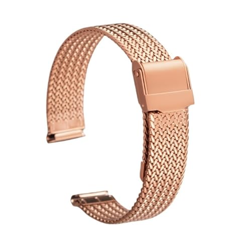 XLXKGPGKMK Klassisches Mesh-Armband, poliert, for Damen und Herren, Edelstahl for schnelles Öffnen einfachen Austausch(Rose gold,14mm) von XLXKGPGKMK