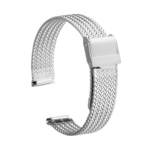 XLXKGPGKMK Klassisches Mesh-Armband, poliert, for Damen und Herren, Edelstahl for schnelles Öffnen einfachen Austausch(Silver,14mm) von XLXKGPGKMK