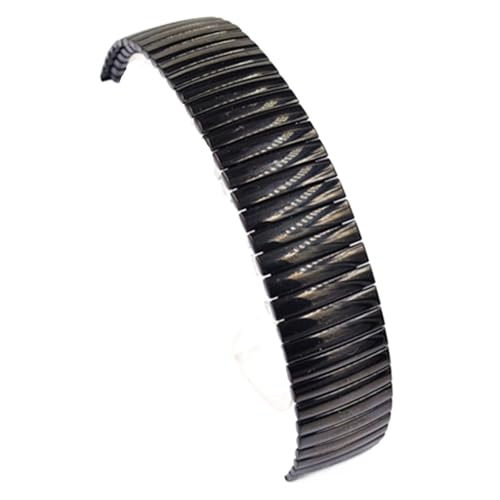 XLXKGPGKMK Komfortables, elastisches Ersatz-Uhrenarmband aus Edelstahl for Damen und Herren, 22 mm, Schnellverschluss(Black glossy surface145mm) von XLXKGPGKMK
