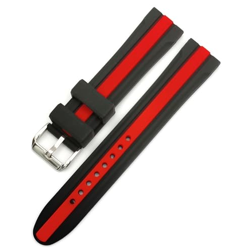 XLXKGPGKMK Kompatibel mit weichen Silikon-Uhrenarmbändern, geeignet for traditionelle Smartwatches for Herren und Damen(Red,24mm) von XLXKGPGKMK