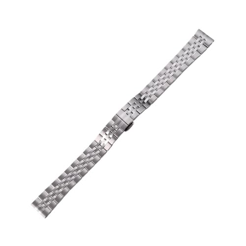 XLXKGPGKMK Massives Edelstahlarmband, geeignet for Männer und Frauen, Schmetterlingsschnalle, 18 mm(Silver Type A) von XLXKGPGKMK