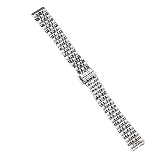 XLXKGPGKMK Massives Edelstahlarmband, geeignet for Männer und Frauen, Schmetterlingsschnalle, 18 mm(Silver Type B) von XLXKGPGKMK