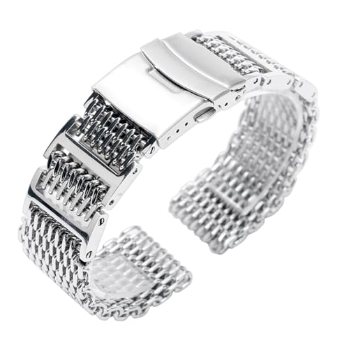 XLXKGPGKMK Metall-Mesh-Armband for Herren und Damen, Schnellverschluss, Edelstahl, Ersatz for Smartwatch(24mm) von XLXKGPGKMK