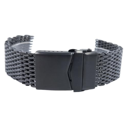 XLXKGPGKMK Metallband, 18 mm, 20, 22, Schnellverschluss, Edelstahlgewebe, Ersatz, geeignet for Männer und Frauen(Black,20mm) von XLXKGPGKMK