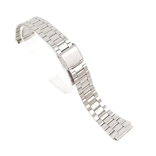 XLXKGPGKMK Schnellverschluss-Uhrenarmband aus gebürstetem Metall for Männer und Frauen, Edelstahl-Armbänder, 15 mm(Silver) von XLXKGPGKMK