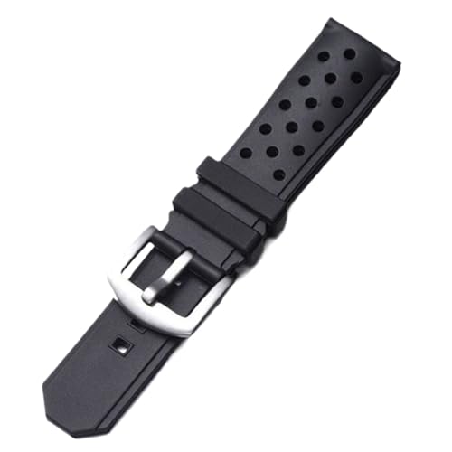 XLXKGPGKMK Schnellverschlussarmband for Herren und Damen, Silikon, verstellbar, Ersatz, 22 mm(Black) von XLXKGPGKMK