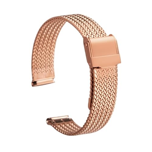 XLXKGPGKMK Smartwatch mit Metallgeflechtarmband for Herren und Damen Schnellverschluss aus Edelstahl – Ersatz(Rose gold,12mm) von XLXKGPGKMK
