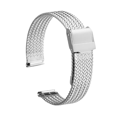 XLXKGPGKMK Smartwatch mit Metallgeflechtarmband for Herren und Damen Schnellverschluss aus Edelstahl – Ersatz(Silver,16mm) von XLXKGPGKMK