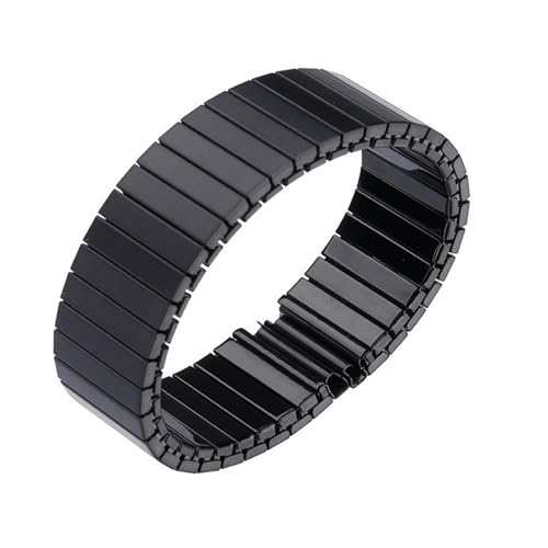 XLXKGPGKMK Uhrenarmband aus Edelstahl, dehnbar, 18 mm, 22 mm, passend for Smartwatches for Männer und Frauen, ohne Schnalle(Black136mm,18mm) von XLXKGPGKMK