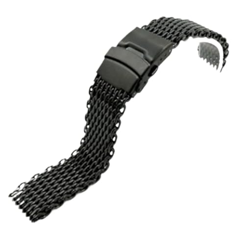 XLXKGPGKMK Uhrenarmband aus Edelstahlgewebe for Herren und Damen, Schnellverschluss-Armbänder, 18 mm, 20, 22, 24((XXS) Black,24mm) von XLXKGPGKMK