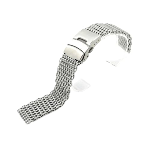 XLXKGPGKMK Uhrenarmband aus Edelstahlgewebe for Herren und Damen, Schnellverschluss-Armbänder, 18 mm, 20, 22, 24((XXS) Silver,22mm) von XLXKGPGKMK