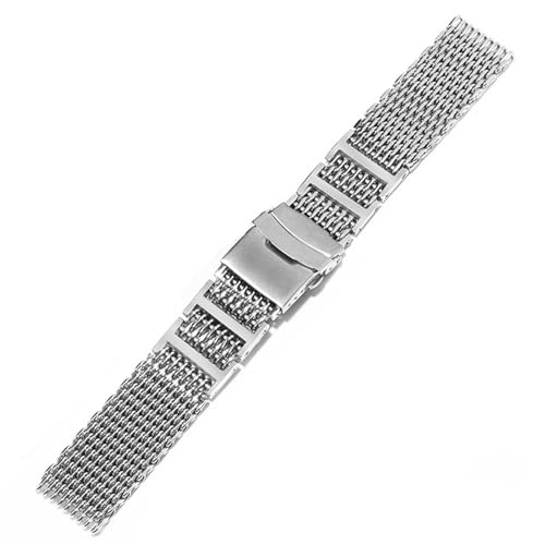 XLXKGPGKMK Uhrenarmband aus Metallgeflecht for Damen und Herren, Edelstahl, intelligentes Ersatzarmband, 20 mm, 22, 24(Silver,22mm) von XLXKGPGKMK