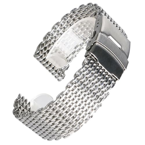 XLXKGPGKMK Uhrenarmband aus dickem Edelstahlgeflecht for Herren und Damen, Schnellverschluss, Sicherheitsverschluss, Metallband, 18 mm, 20, 22, 24(22mm) von XLXKGPGKMK