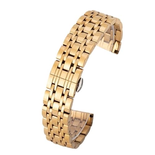 XLXKGPGKMK Universelles Edelstahlarmband for Damen und Herren, abnehmbar austauschbar(Gold,18mm) von XLXKGPGKMK