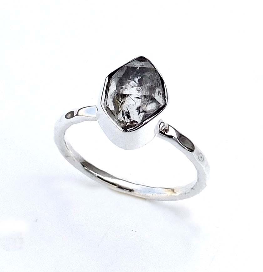 Handgefertigter Herkimer Diamant Ring Stapelbarer Ring Aus 925Er Silber von XLjewelry