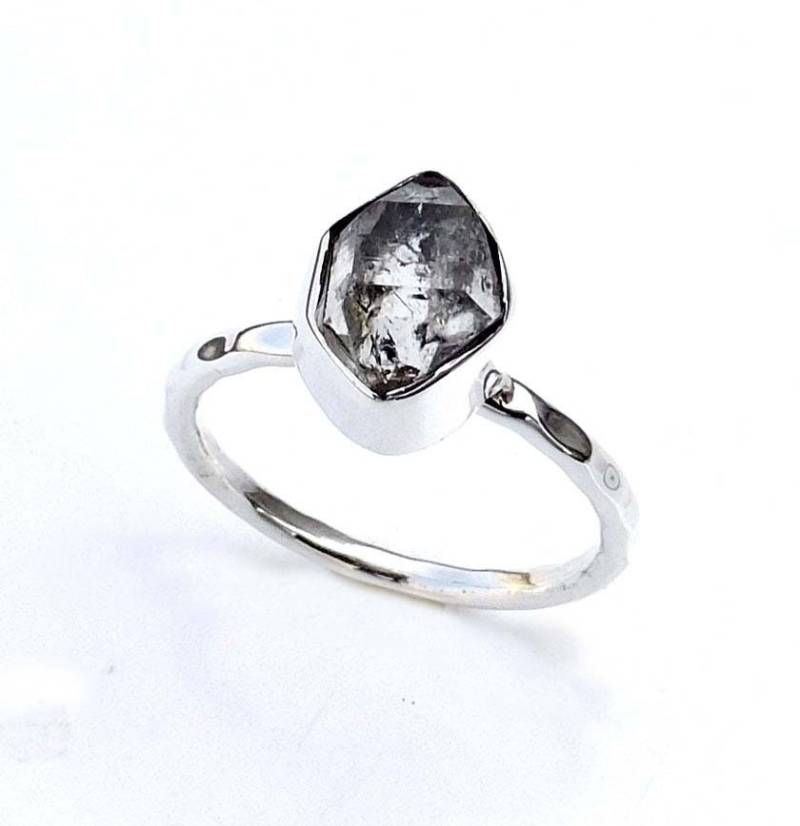 Handgefertigter Herkimer Diamant Ring Stapelbarer Ring Aus 925Er Silber von XLjewelry