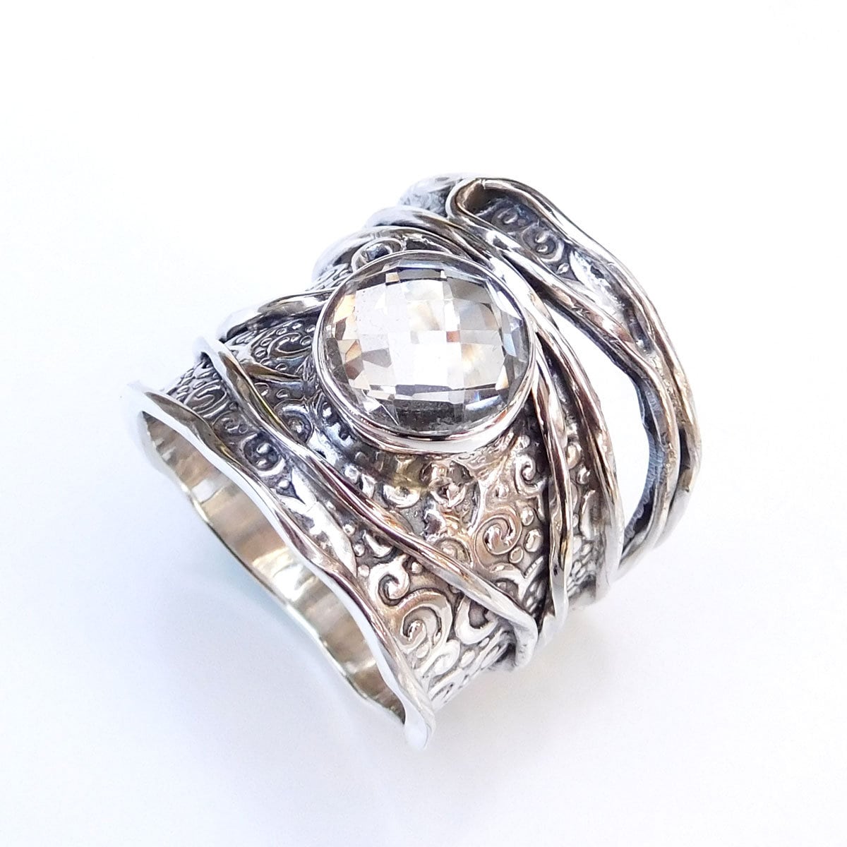 Handgemachte Sterling Silber Kristall Quarz Ring Edelstein Solitär von XLjewelry