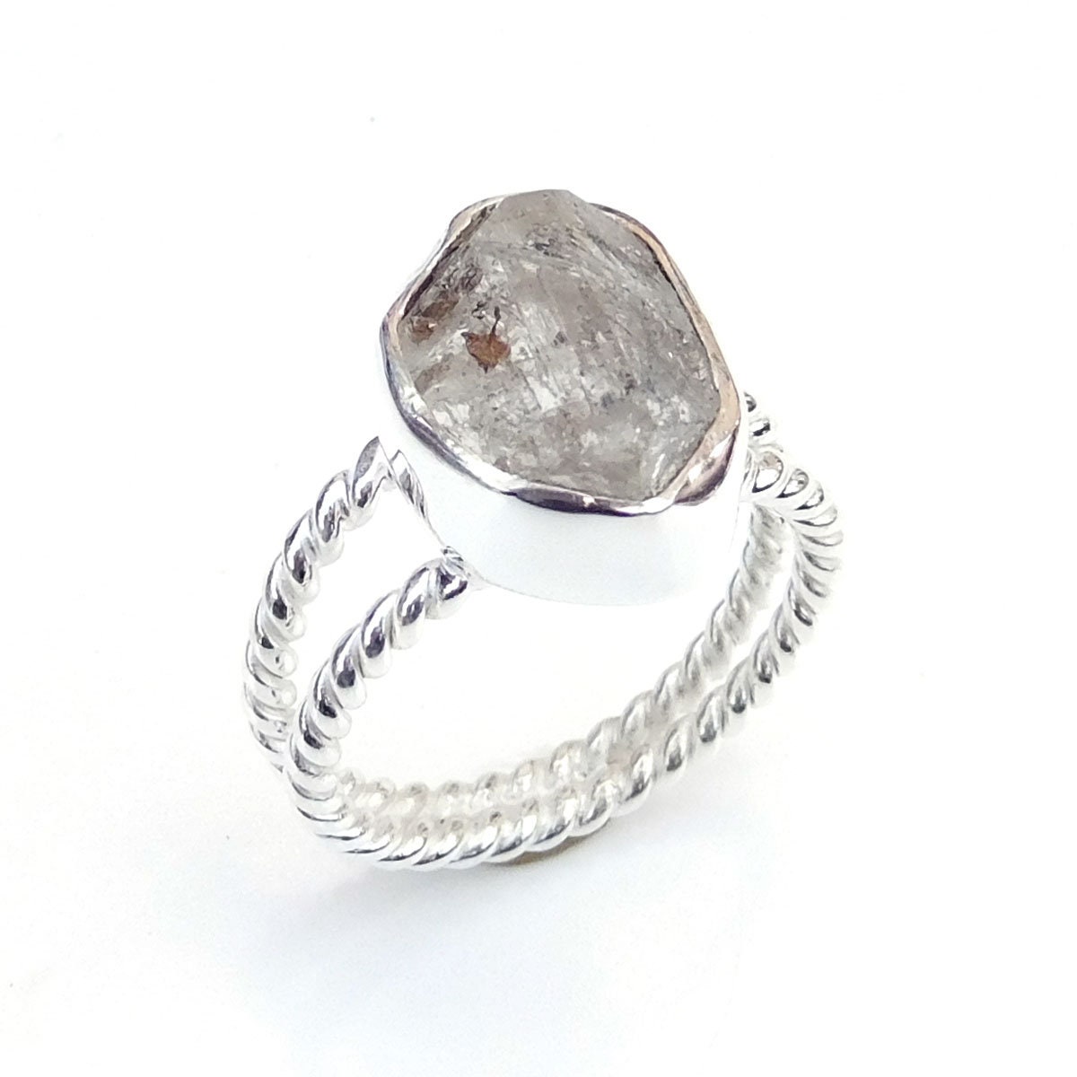 Handgemachter Herkimer Diamant Ring 925 Sterling Silber Cocktail Ring von XLjewelry