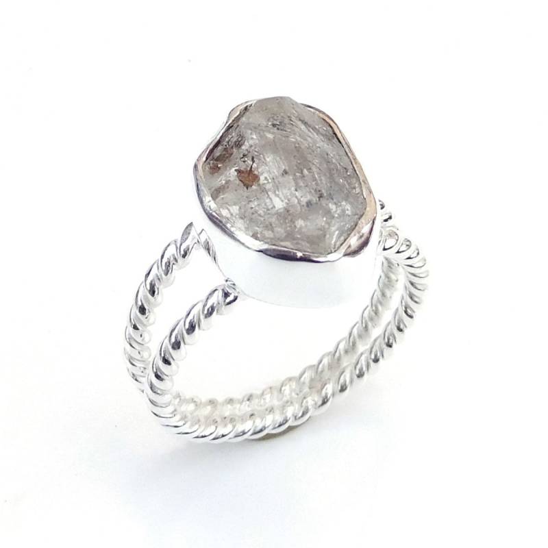 Handgemachter Herkimer Diamant Ring 925 Sterling Silber Cocktail Ring von XLjewelry