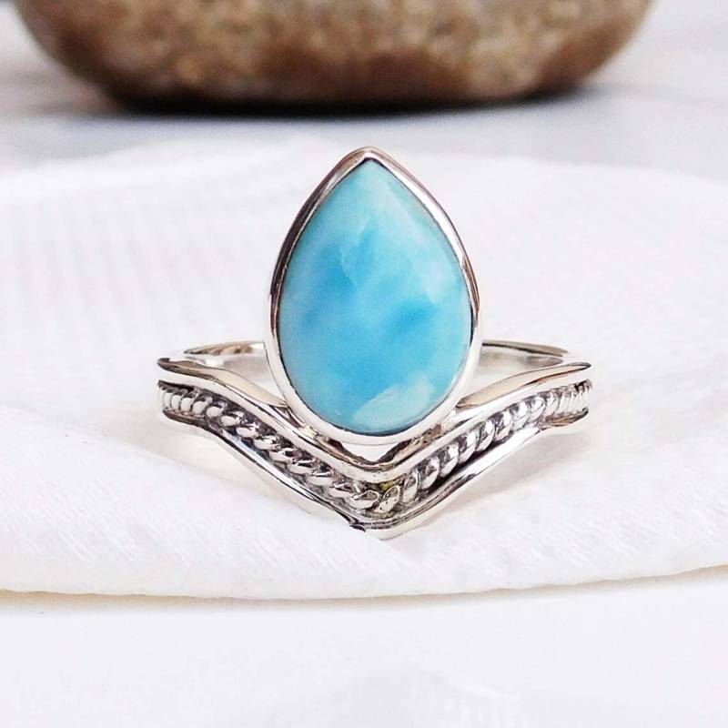 Larimar Ring 925 Sterling Silber Edelstein Ring von XLjewelry