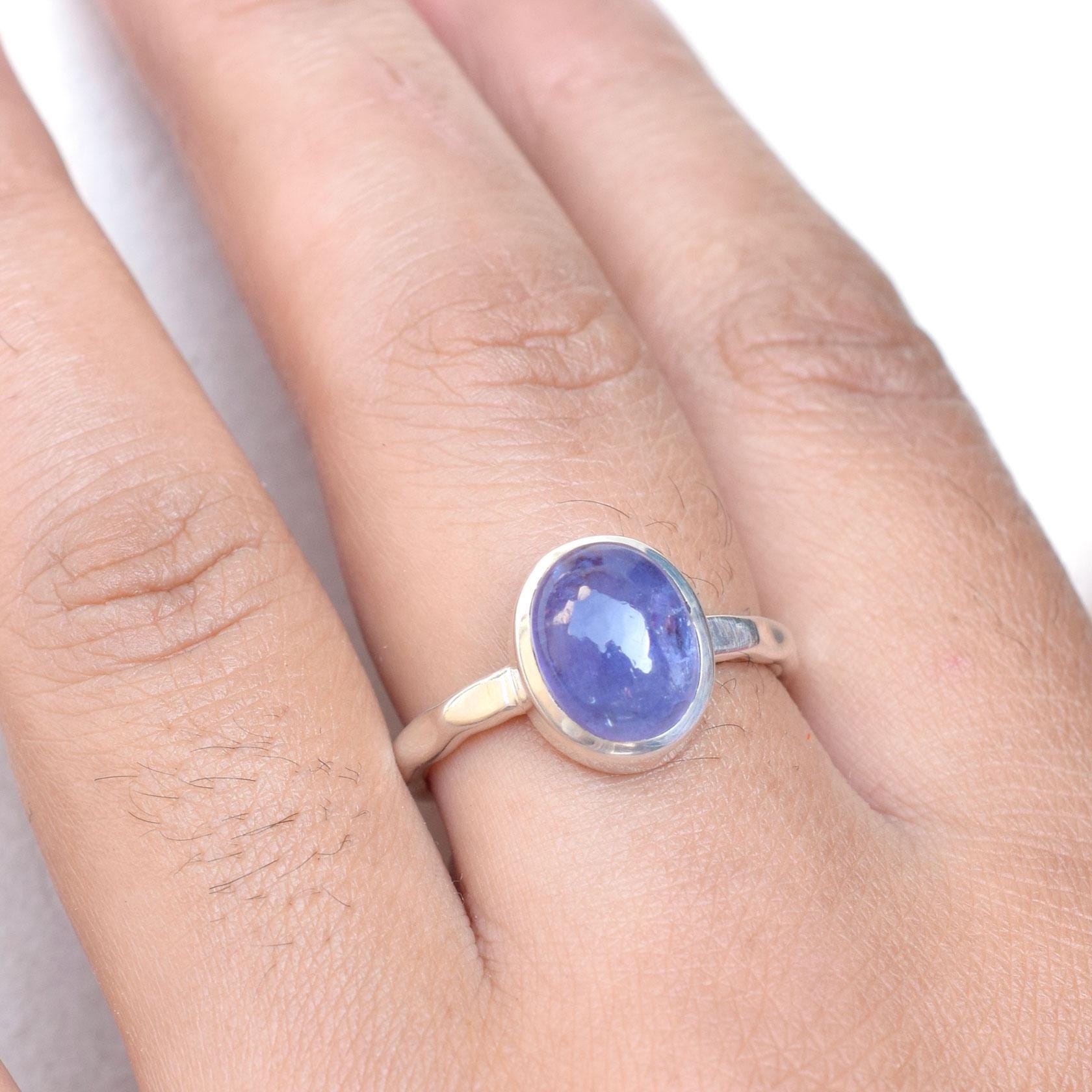 Handgemachter Tansanit-Ring 925Er Sterling Silber Edelstein | 8 X 10 Mm von XLjewelry