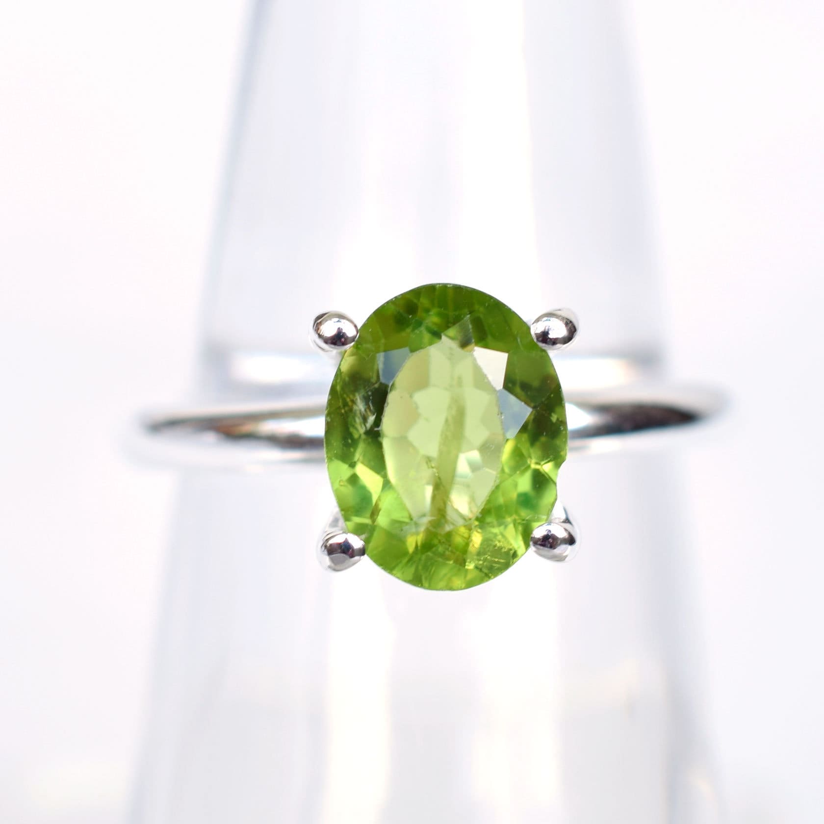 sterling Silber Peridot Ring August Geburtsstein, Handgemachter Schmuck von XLjewelry