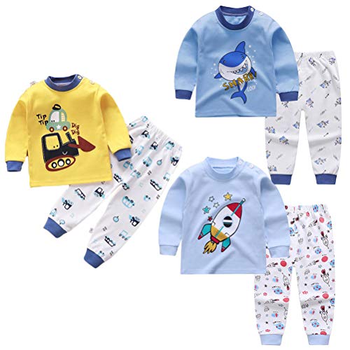 XM-Amigo Baby Junge Baumwolle Thermounterwäsche 3Set Thermounterhemden Thermo-Unterhosen Ski Funktionsunterwäsche für Winter Thermounterwäsche-Sets Lange Unterwäsche,Thermo-Pyjama für Baby Junge von XM-Amigo