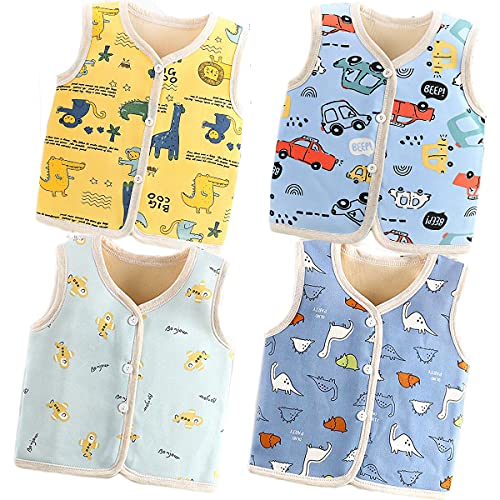 XM-Amigo Baby Junge Winter Herbst Warme Baby Junge Ärmellose Dick Weste Strickjacke Top Schulter Baby Junge Dick Weste Jacken(Empfohlene Kinder Höhe: 80-90cm) von XM-Amigo