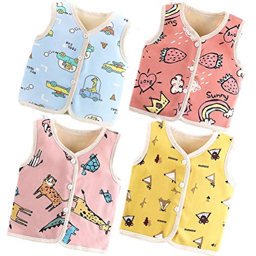 XM-Amigo Baby Mädchen Ärmellose Dicke Weste Strickjacke Top Schulter Jacke für Winter Herbst (0 Monate-6 Jahre) von XM-Amigo